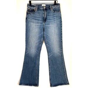 Pistola Jeans Womens 31 Blue Bootcut Flare Stretch Mid Rise Denim Raw Hem